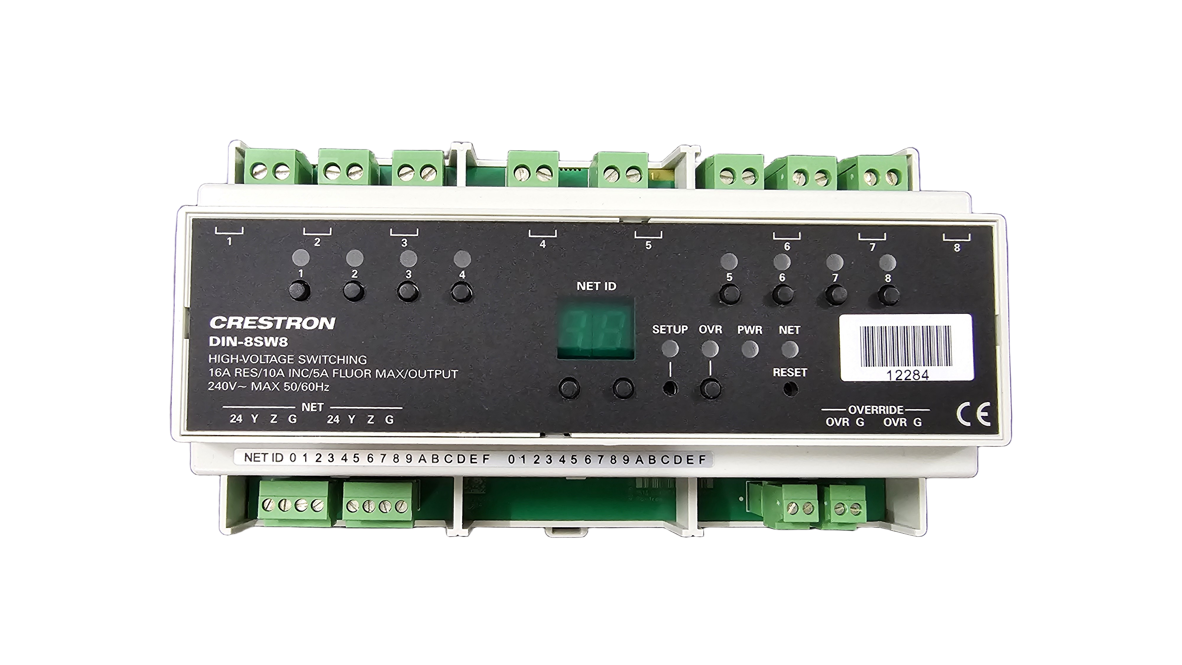 Crestron DIN-8SW8, 8-kanałowy moduł przekaźnikowy DIN, Sterowanie oświetleniem